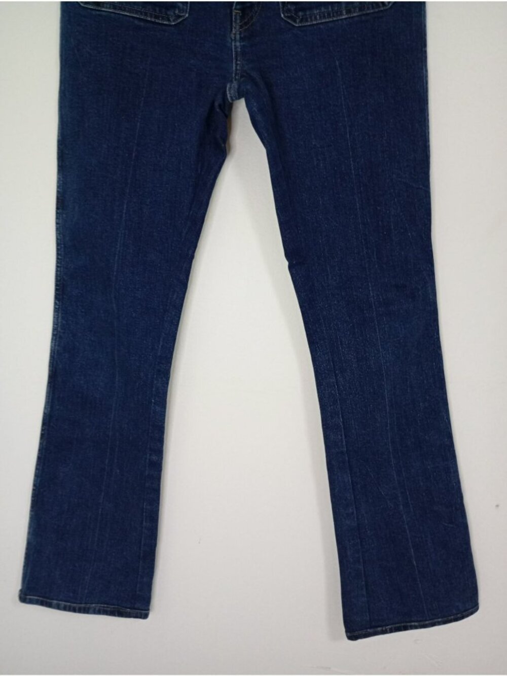 Polo Ralph Lauren High Rise Blue Denim Jeans Patch Pockets Flared Leg - Size 28 - Picture 5 of 13